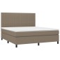 vidaXL Boxspringbett mit Matratze & LED Taupe 160x200 cm Stoff vidaXL Boxspringbett mit Matratze & LED Taupe 160x200 cm Stoff