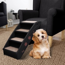 vidaXL Hundetreppe Klappbar Schwarz 62x40x49,5 cm 