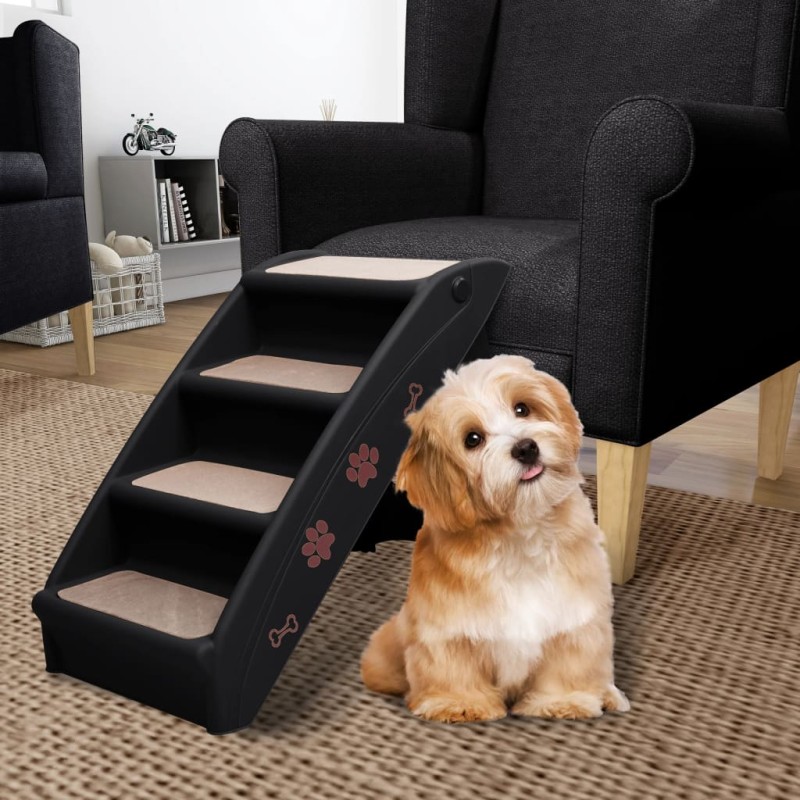vidaXL Hundetreppe Klappbar Schwarz 62x40x49,5 cm vidaXL Hundetreppe Klappbar Schwarz 62x40x49,5 cm