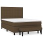 vidaXL Boxspringbett mit Matratze Dunkelbraun 140x190 cm Stoff vidaXL Boxspringbett mit Matratze Dunkelbraun 140x190 cm Stoff