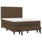 vidaXL Boxspringbett mit Matratze Dunkelbraun 140x190 cm Stoff vidaXL Boxspringbett mit Matratze Dunkelbraun 140x190 cm Stoff