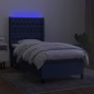 vidaXL Boxspringbett mit Matratze & LED Blau 80x200 cm Stoff vidaXL Boxspringbett mit Matratze & LED Blau 80x200 cm Stoff