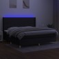 vidaXL Boxspringbett mit Matratze & LED Schwarz 200x200 cm Stoff vidaXL Boxspringbett mit Matratze & LED Schwarz 200x200 cm Stoff