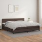vidaXL Boxspringbett mit Matratze Braun 200x200 cm Kunstleder vidaXL Boxspringbett mit Matratze Braun 200x200 cm Kunstleder