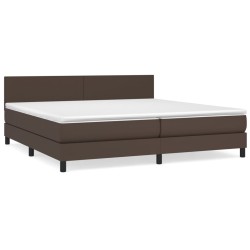 vidaXL Boxspringbett mit Matratze Braun 200x200 cm Kunstleder
