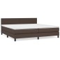 vidaXL Boxspringbett mit Matratze Braun 200x200 cm Kunstleder vidaXL Boxspringbett mit Matratze Braun 200x200 cm Kunstleder