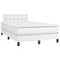 vidaXL Boxspringbett mit Matratze Weiß 120x200 cm Kunstleder vidaXL Boxspringbett mit Matratze Weiß 120x200 cm Kunstleder