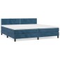 vidaXL Boxspringbett mit Matratze Dunkelblau 200x200 cm Samt vidaXL Boxspringbett mit Matratze Dunkelblau 200x200 cm Samt