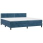 vidaXL Boxspringbett mit Matratze Dunkelblau 200x200 cm Samt vidaXL Boxspringbett mit Matratze Dunkelblau 200x200 cm Samt