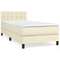 vidaXL Boxspringbett mit Matratze Creme 80x200 cm Kunstleder vidaXL Boxspringbett mit Matratze Creme 80x200 cm Kunstleder