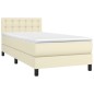 vidaXL Boxspringbett mit Matratze Creme 80x200 cm Kunstleder vidaXL Boxspringbett mit Matratze Creme 80x200 cm Kunstleder
