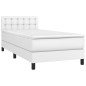 vidaXL Boxspringbett mit Matratze Weiß 90x200 cm Kunstleder vidaXL Boxspringbett mit Matratze Weiß 90x200 cm Kunstleder