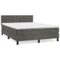 vidaXL Boxspringbett mit Matratze Dunkelgrau 140x200 cm Samt vidaXL Boxspringbett mit Matratze Dunkelgrau 140x200 cm Samt