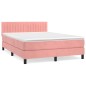 vidaXL Boxspringbett mit Matratze Rosa 140x200 cm Samt vidaXL Boxspringbett mit Matratze Rosa 140x200 cm Samt