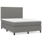 vidaXL Boxspringbett mit Matratze Dunkelgrau 140x190 cm Stoff vidaXL Boxspringbett mit Matratze Dunkelgrau 140x190 cm Stoff