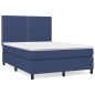 vidaXL Boxspringbett mit Matratze Blau 140x200 cm Stoff vidaXL Boxspringbett mit Matratze Blau 140x200 cm Stoff