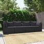 vidaXL 4-tlg. Garten-Sofagarnitur mit Auflagen Poly Rattan Schwarz vidaXL 4-tlg. Garten-Sofagarnitur mit Auflagen Poly Rattan Schwarz
