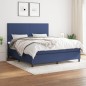 vidaXL Boxspringbett mit Matratze Blau 160x200 cm Stoff vidaXL Boxspringbett mit Matratze Blau 160x200 cm Stoff