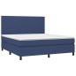 vidaXL Boxspringbett mit Matratze Blau 160x200 cm Stoff vidaXL Boxspringbett mit Matratze Blau 160x200 cm Stoff