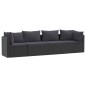 vidaXL 4-tlg. Garten-Sofagarnitur mit Auflagen Poly Rattan Schwarz vidaXL 4-tlg. Garten-Sofagarnitur mit Auflagen Poly Rattan Schwarz