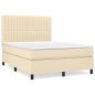 vidaXL Boxspringbett mit Matratze Creme 140x200 cm Stoff vidaXL Boxspringbett mit Matratze Creme 140x200 cm Stoff