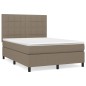 vidaXL Boxspringbett mit Matratze Taupe 140x200 cm Stoff vidaXL Boxspringbett mit Matratze Taupe 140x200 cm Stoff