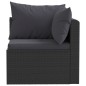 vidaXL 4-tlg. Garten-Sofagarnitur mit Auflagen Poly Rattan Schwarz vidaXL 4-tlg. Garten-Sofagarnitur mit Auflagen Poly Rattan Schwarz