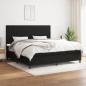 vidaXL Boxspringbett mit Matratze Schwarz 200x200 cm Stoff vidaXL Boxspringbett mit Matratze Schwarz 200x200 cm Stoff