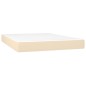 vidaXL Boxspringbett mit Matratze Creme 140x190 cm Stoff vidaXL Boxspringbett mit Matratze Creme 140x190 cm Stoff
