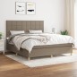 vidaXL Boxspringbett mit Matratze Taupe 160x200 cm Stoff vidaXL Boxspringbett mit Matratze Taupe 160x200 cm Stoff