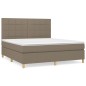 vidaXL Boxspringbett mit Matratze Taupe 160x200 cm Stoff vidaXL Boxspringbett mit Matratze Taupe 160x200 cm Stoff