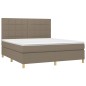 vidaXL Boxspringbett mit Matratze Taupe 160x200 cm Stoff vidaXL Boxspringbett mit Matratze Taupe 160x200 cm Stoff