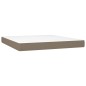 vidaXL Boxspringbett mit Matratze Taupe 160x200 cm Stoff vidaXL Boxspringbett mit Matratze Taupe 160x200 cm Stoff