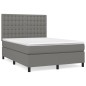 vidaXL Boxspringbett mit Matratze Dunkelgrau 140x190 cm Stoff vidaXL Boxspringbett mit Matratze Dunkelgrau 140x190 cm Stoff