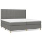 vidaXL Boxspringbett mit Matratze Dunkelgrau 200x200 cm Stoff vidaXL Boxspringbett mit Matratze Dunkelgrau 200x200 cm Stoff