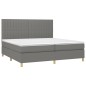 vidaXL Boxspringbett mit Matratze Dunkelgrau 200x200 cm Stoff vidaXL Boxspringbett mit Matratze Dunkelgrau 200x200 cm Stoff