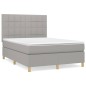 vidaXL Boxspringbett mit Matratze Hellgrau 140x200 cm Stoff vidaXL Boxspringbett mit Matratze Hellgrau 140x200 cm Stoff