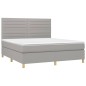 vidaXL Boxspringbett mit Matratze Hellgrau 180x200 cm Stoff vidaXL Boxspringbett mit Matratze Hellgrau 180x200 cm Stoff