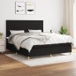 vidaXL Boxspringbett mit Matratze Schwarz 160x200 cm Stoff vidaXL Boxspringbett mit Matratze Schwarz 160x200 cm Stoff