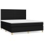 vidaXL Boxspringbett mit Matratze Schwarz 160x200 cm Stoff vidaXL Boxspringbett mit Matratze Schwarz 160x200 cm Stoff