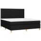 vidaXL Boxspringbett mit Matratze Schwarz 160x200 cm Stoff vidaXL Boxspringbett mit Matratze Schwarz 160x200 cm Stoff