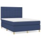 vidaXL Boxspringbett mit Matratze Blau 140x190 cm Stoff vidaXL Boxspringbett mit Matratze Blau 140x190 cm Stoff