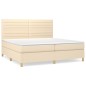 vidaXL Boxspringbett mit Matratze Creme 200x200 cm Stoff vidaXL Boxspringbett mit Matratze Creme 200x200 cm Stoff