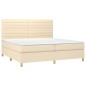 vidaXL Boxspringbett mit Matratze Creme 200x200 cm Stoff vidaXL Boxspringbett mit Matratze Creme 200x200 cm Stoff