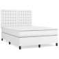 vidaXL Boxspringbett mit Matratze Weiß 140x200 cm Kunstleder vidaXL Boxspringbett mit Matratze Weiß 140x200 cm Kunstleder