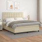 vidaXL Boxspringbett mit Matratze Creme 180x200 cm Kunstleder vidaXL Boxspringbett mit Matratze Creme 180x200 cm Kunstleder