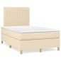 vidaXL Boxspringbett mit Matratze Creme 120x200 cm Stoff vidaXL Boxspringbett mit Matratze Creme 120x200 cm Stoff