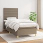 vidaXL Boxspringbett mit Matratze Taupe 90x200 cm Stoff vidaXL Boxspringbett mit Matratze Taupe 90x200 cm Stoff