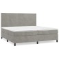 vidaXL Boxspringbett mit Matratze Hellgrau 200x200 cm Samt vidaXL Boxspringbett mit Matratze Hellgrau 200x200 cm Samt