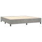 vidaXL Boxspringbett mit Matratze Hellgrau 200x200 cm Samt vidaXL Boxspringbett mit Matratze Hellgrau 200x200 cm Samt